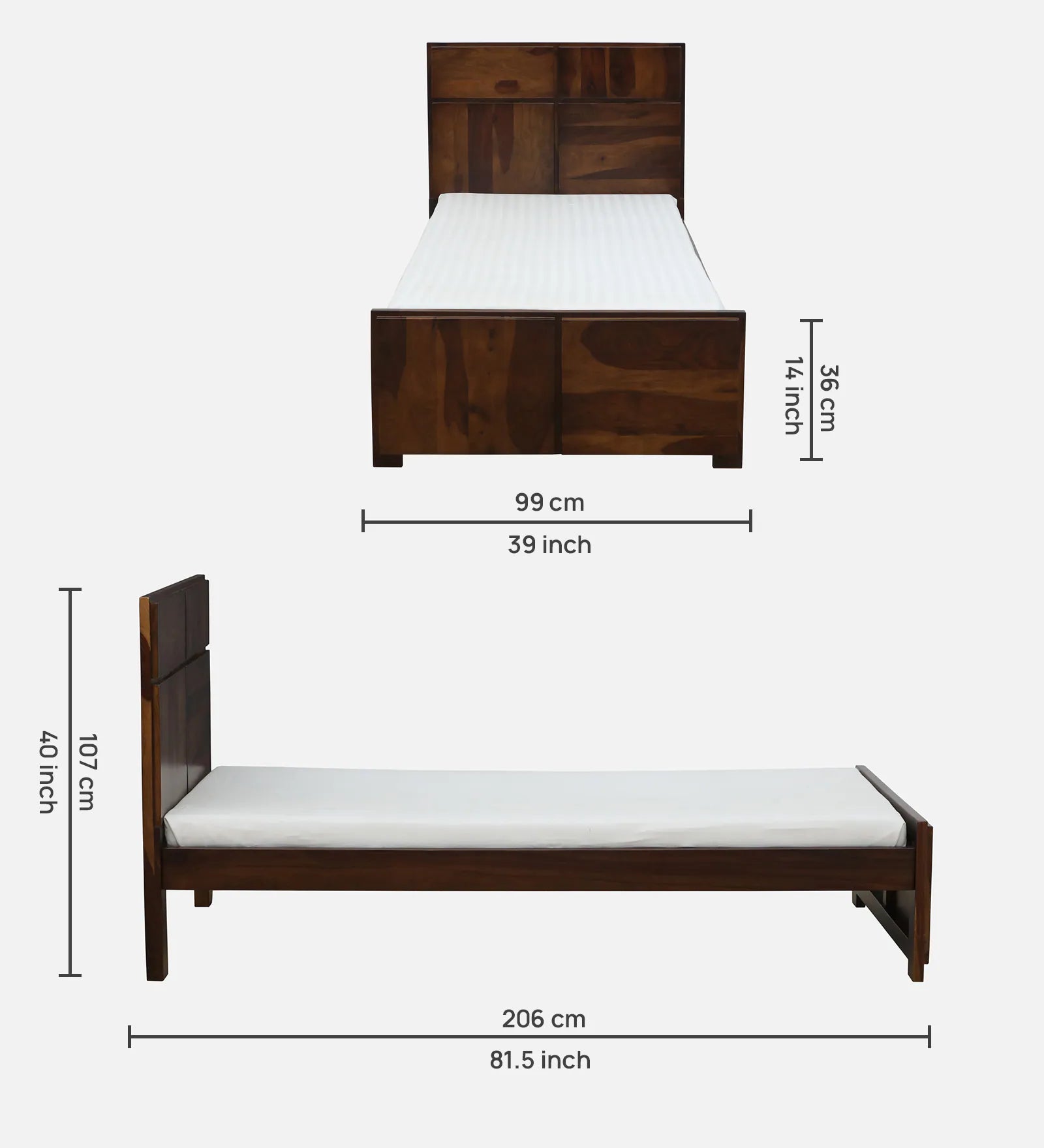 Thor Sheesham Wood Single Bed In Provincial Teak Finish - Febonic Living