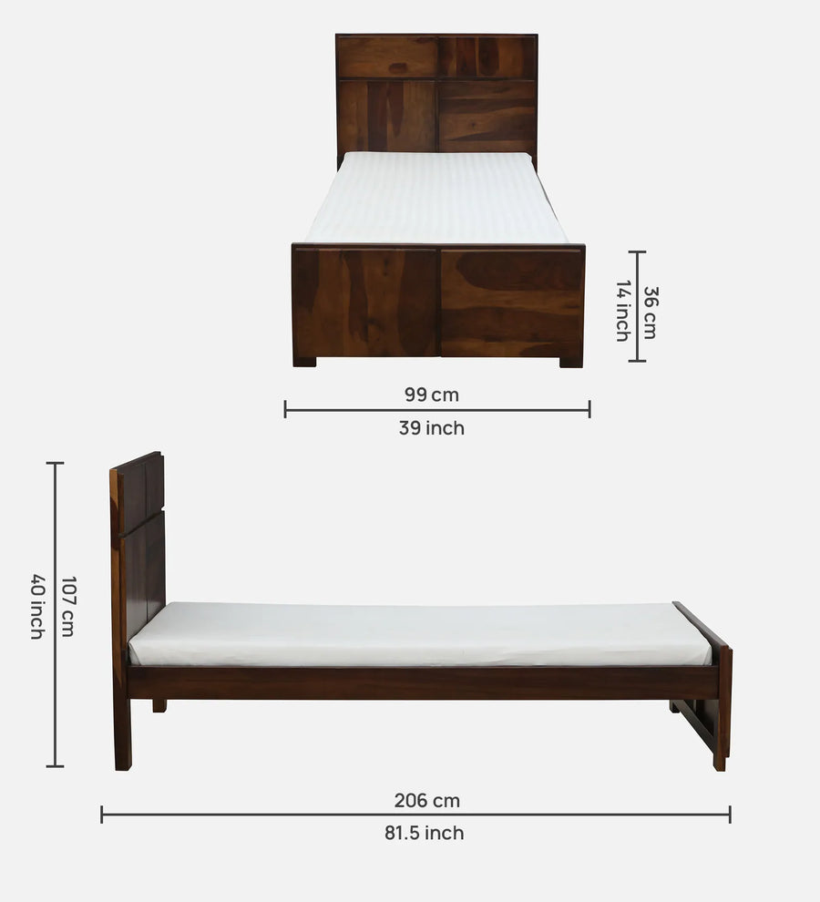 Thor Sheesham Wood Single Bed In Provincial Teak Finish - Febonic Living