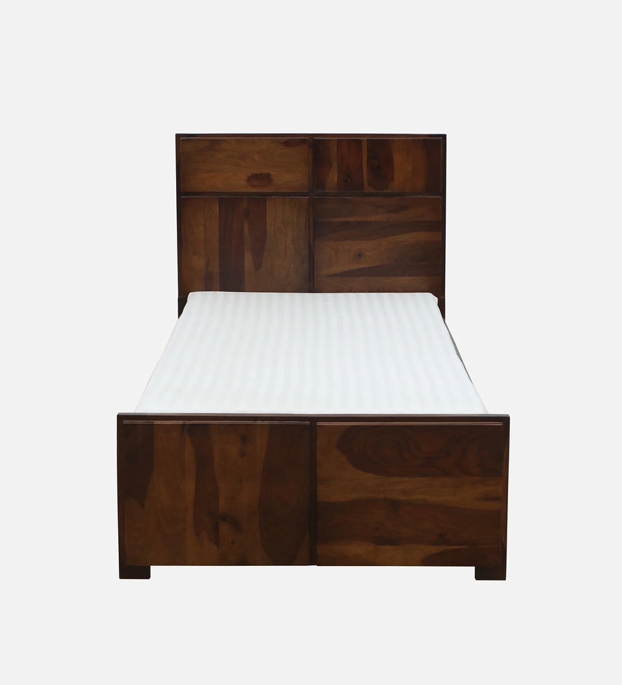 Thor Sheesham Wood Single Bed In Provincial Teak Finish With Trundle - Febonic Living