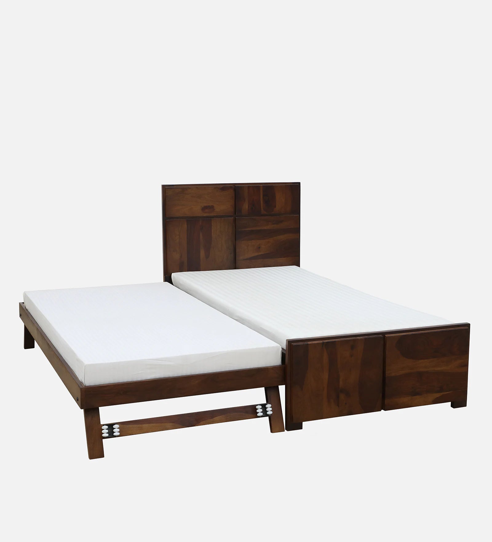 Thor Sheesham Wood Single Bed In Provincial Teak Finish With Trundle - Febonic Living