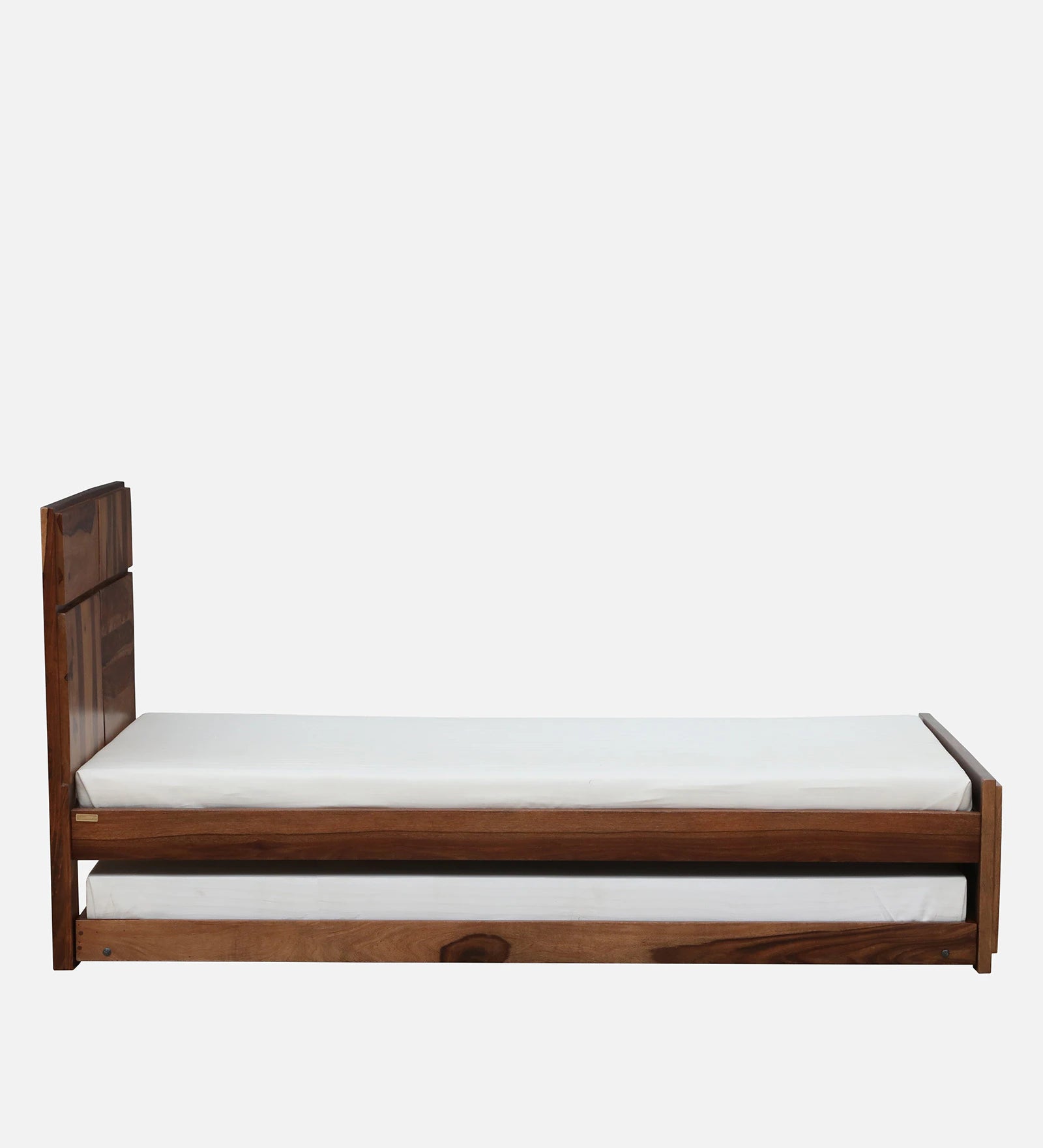 Thor Sheesham Wood Single Bed In Rustic Teak Finish With Trundle - Febonic Living