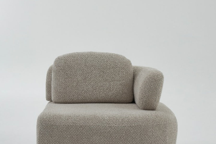 Obliq Flame 6 Seater Corner Sofa In Beige Colour - Febonic Living