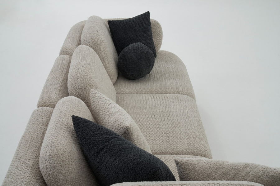 Obliq Flame 6 Seater Corner Sofa In Beige Colour - Febonic Living