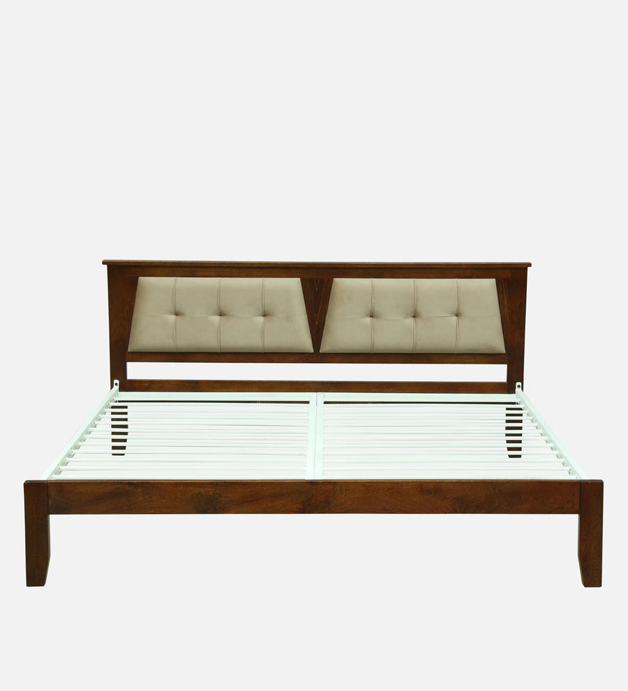 Verso Mango Wood Queen Size Bed With Metal Side Rail In Tubbaq Finish
