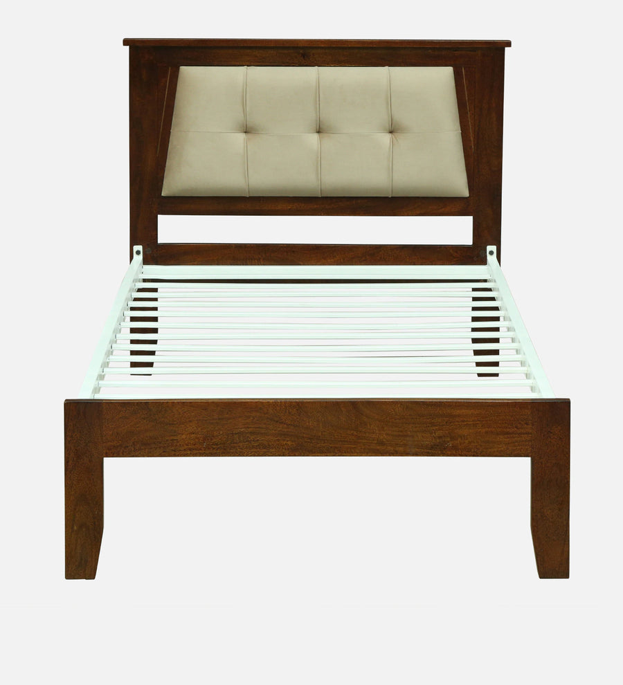Verso Mango Wood Single Size Bed With Metal Side Rail In Tubbaq Finish