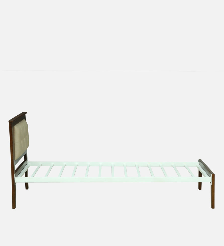 Verso Mango Wood Single Size Bed With Metal Side Rail In Tubbaq Finish