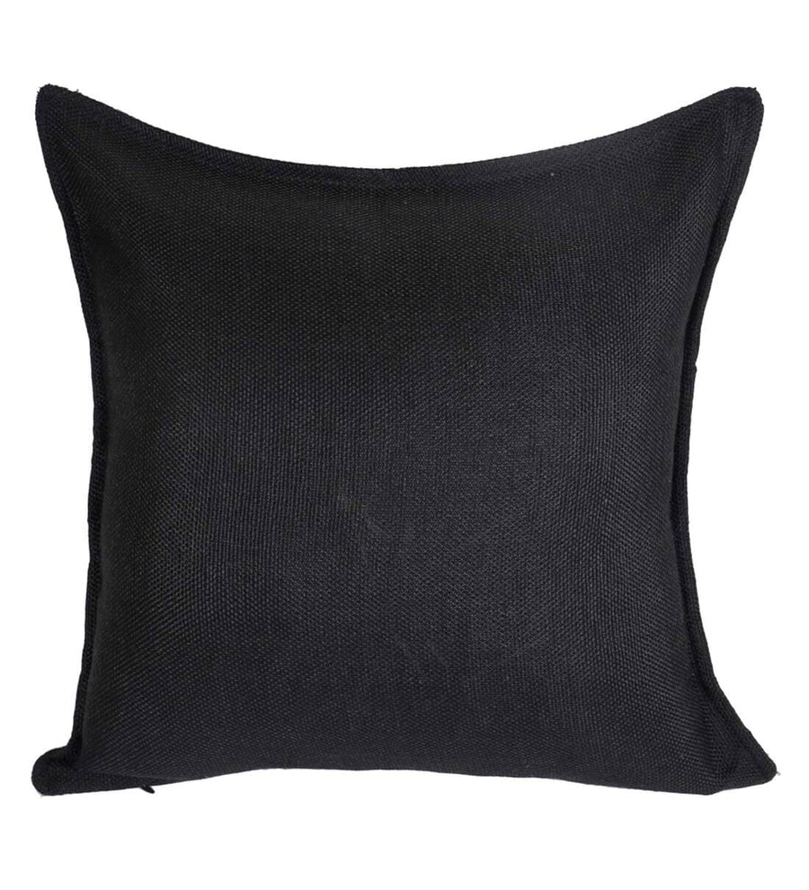Youri Fabric Geometric 24X24 Inches Cushion Covers Pack Of 2 In Zed Black Colour - Febonic Living