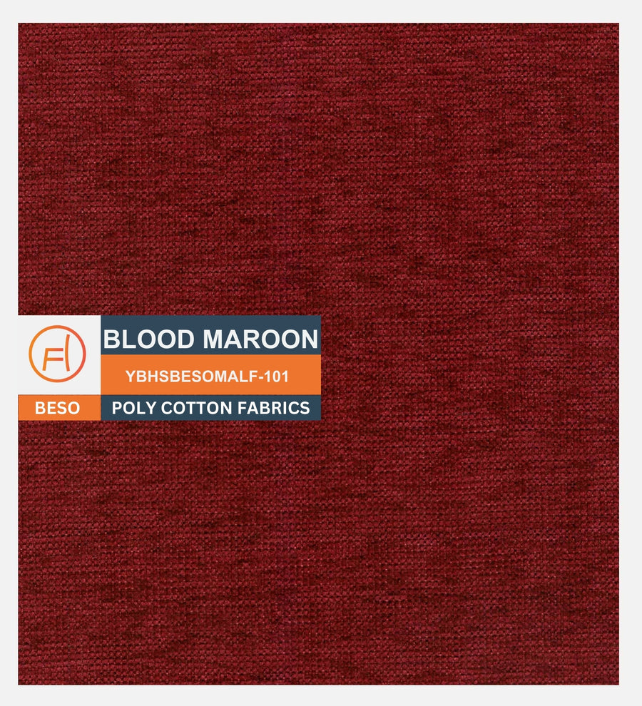 Ruggy Fabric Ottoman In Blood Maroon Colour With Storage - Febonic Living