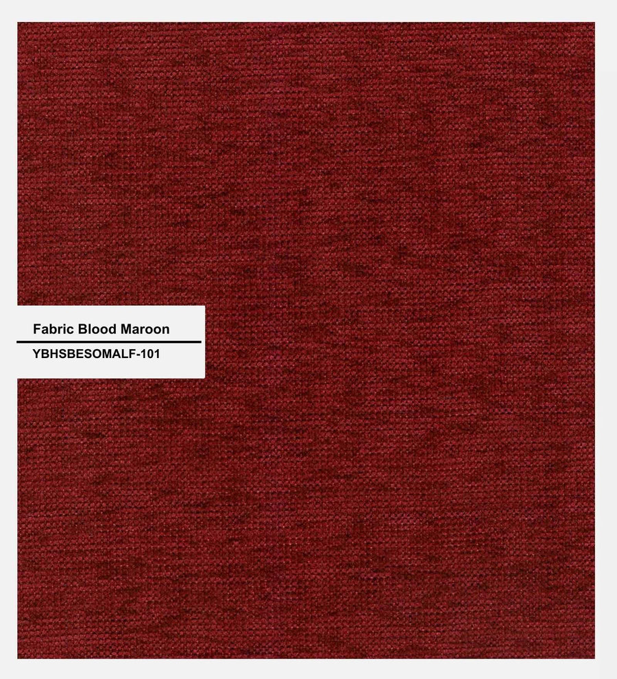 Sunny Fabric Upholstered Queen Size Bed In Blood Maroon Colour - Febonic Living