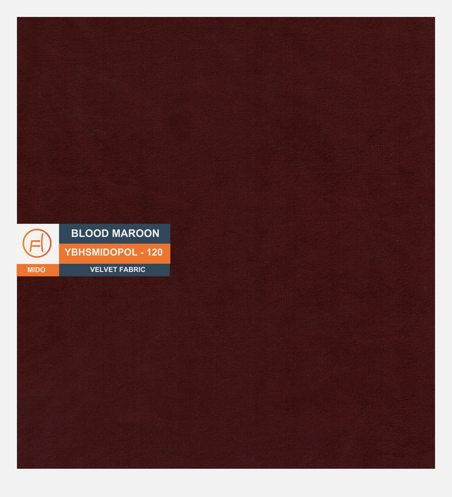 Cartes Velvet Bench In Blood Maroon Colour - Febonic Living