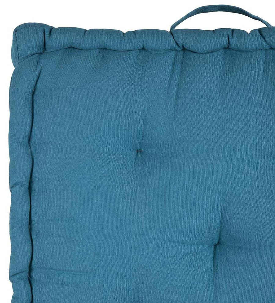 Nick Fabric 16X16 Inches Floor Cushion In Blue Colour - Febonic Living