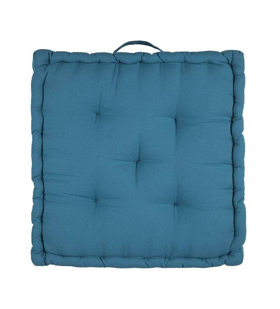 Nick Fabric 16X16 Inches Floor Cushion In Blue Colour - Febonic Living