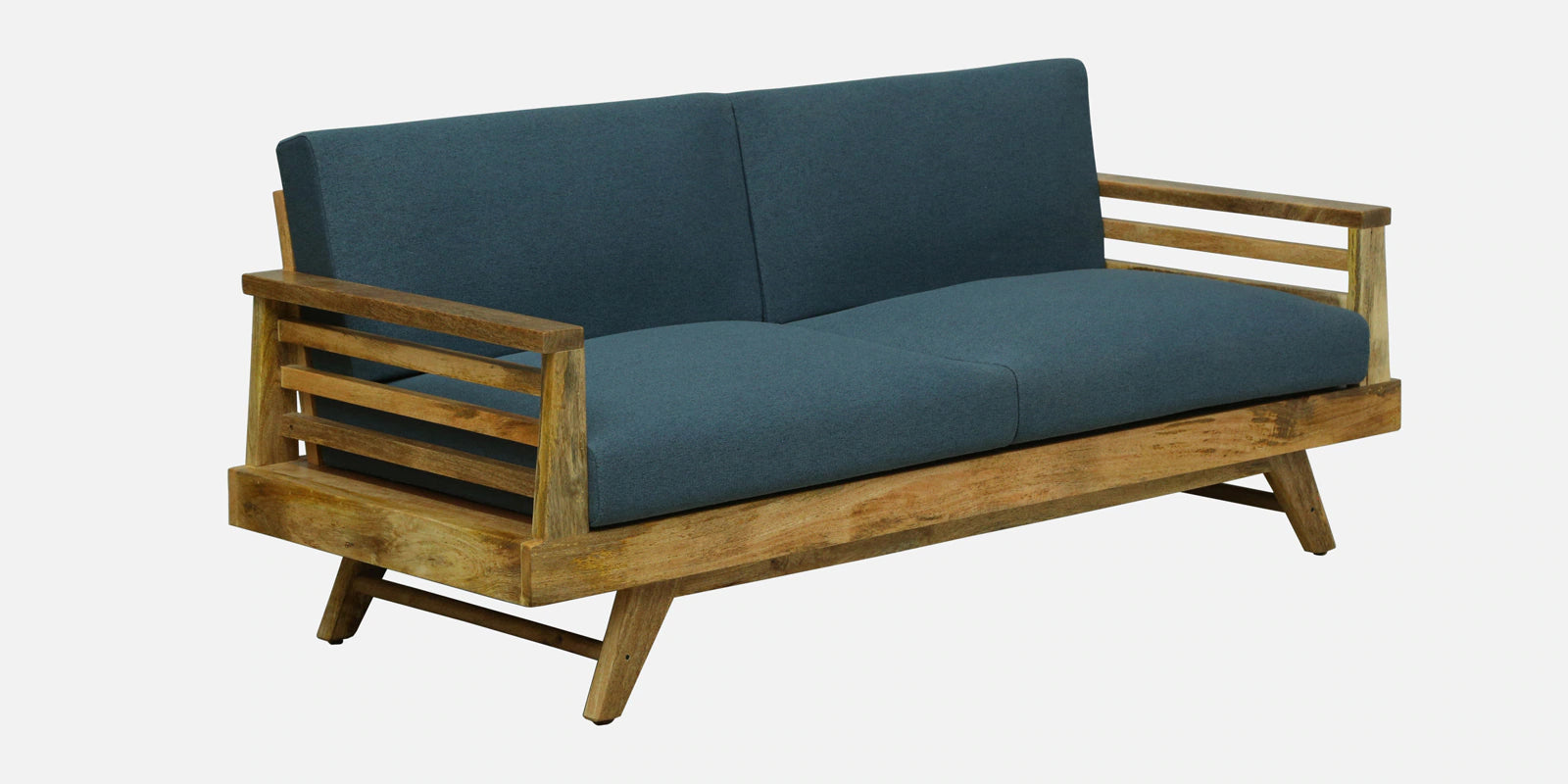Matur Mango Wood 3 Seater Sofa In Natural Finish