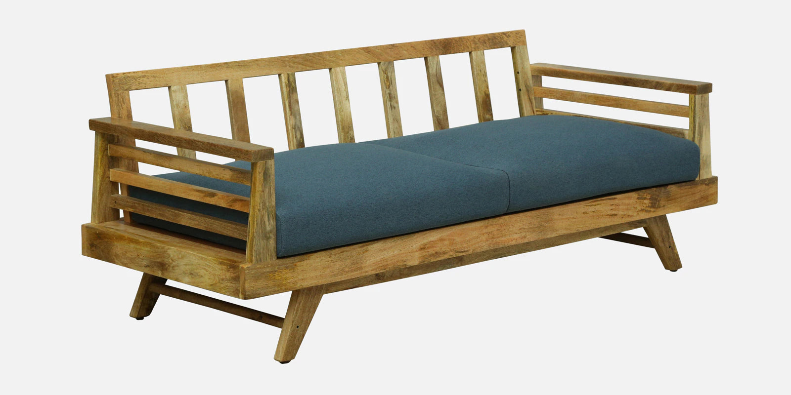 Matur Mango Wood 3 Seater Sofa In Natural Finish