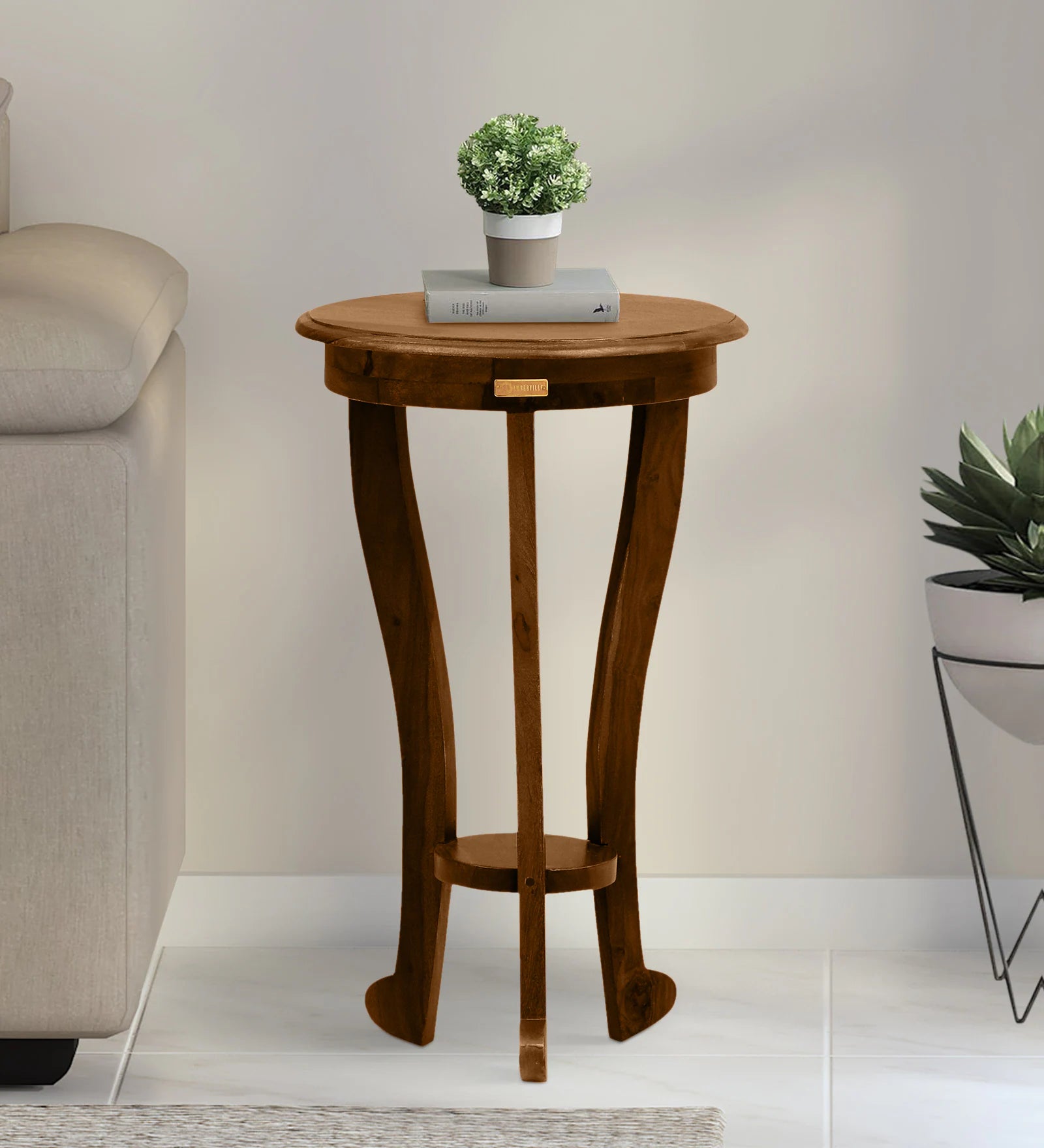 Evin Sheesham Wood End Table In Scratch Resistant Provincial Teak Finish - Febonic Living