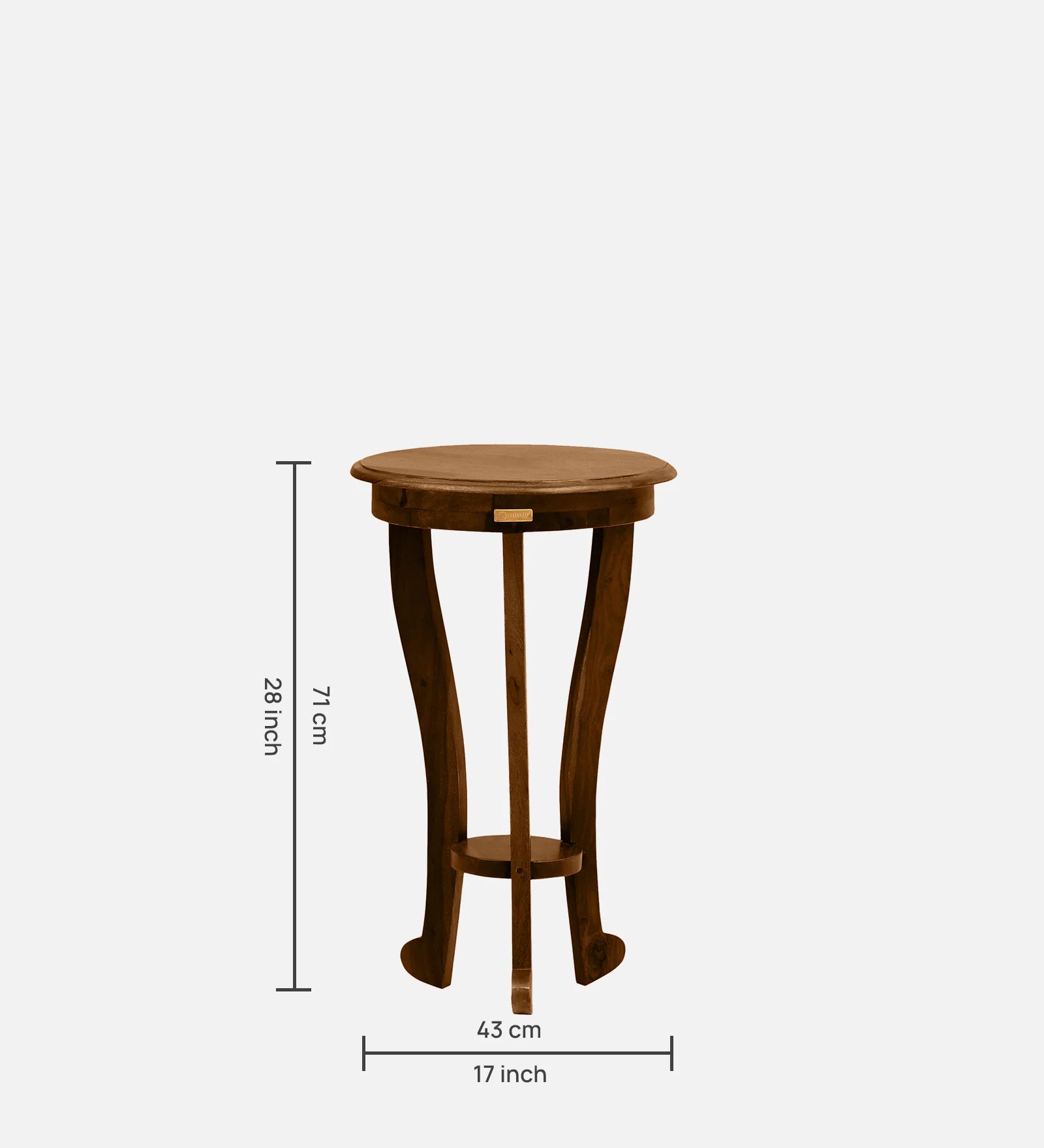 Evin Sheesham Wood End Table In Scratch Resistant Provincial Teak Finish - Febonic Living