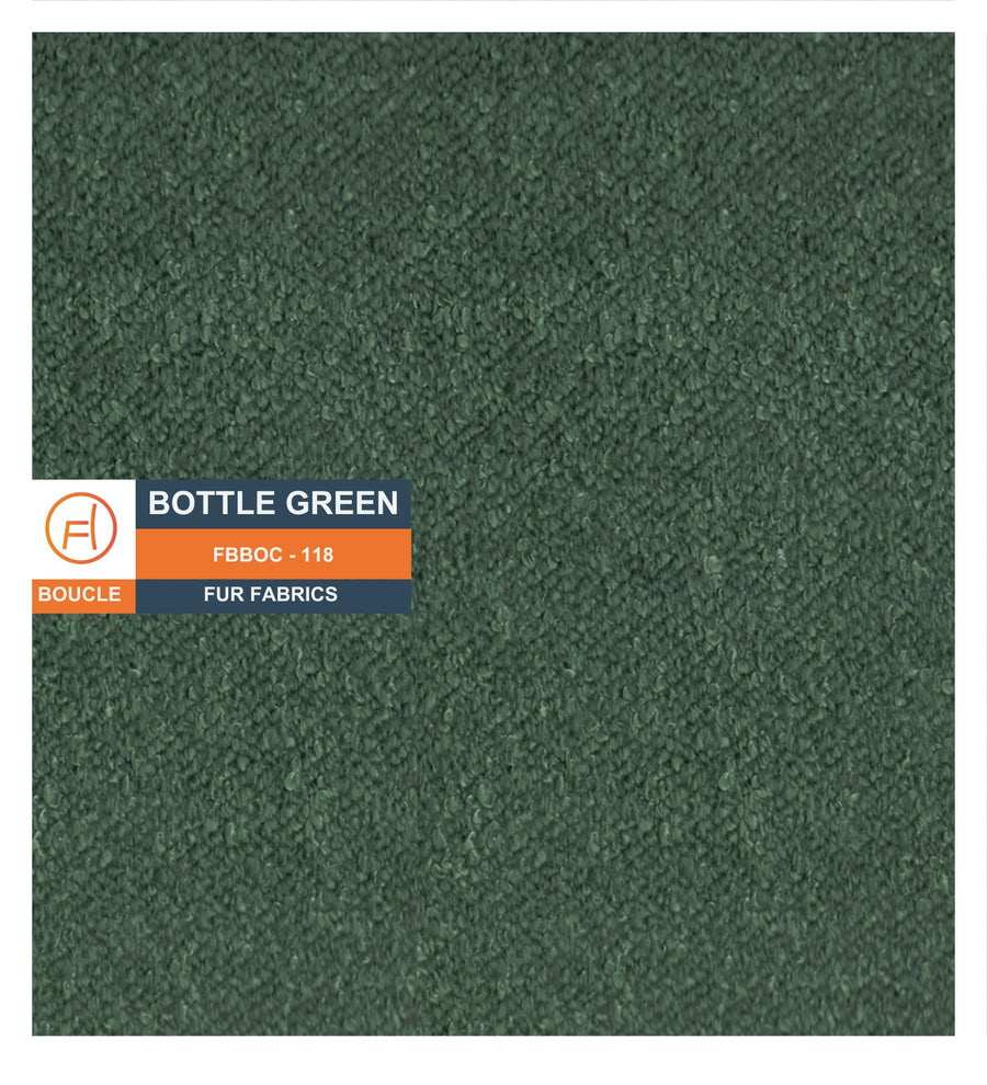 Rexi Boucle Fabric Bench In Bottle Green Colour - Febonic Living