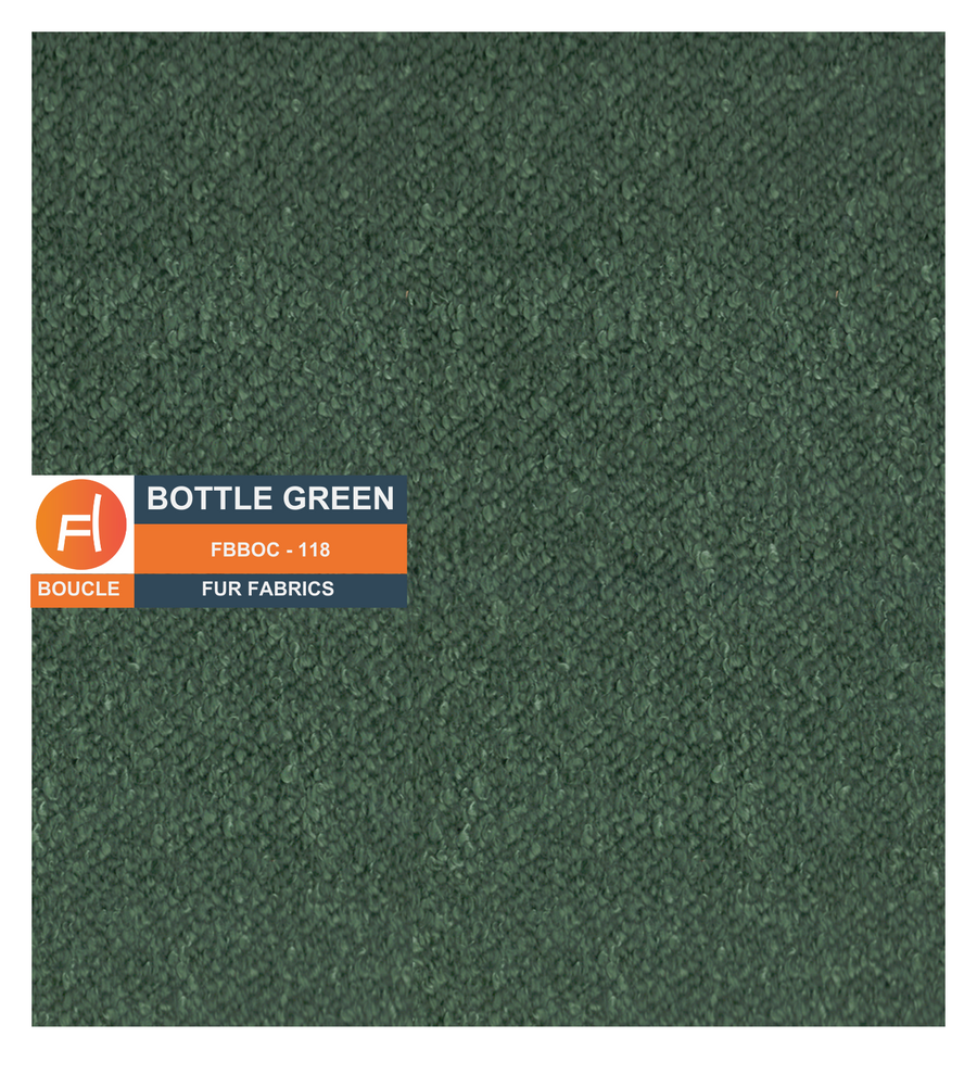 Olive Boucle Foot Stool In Bottle Green Colour - Febonic Living