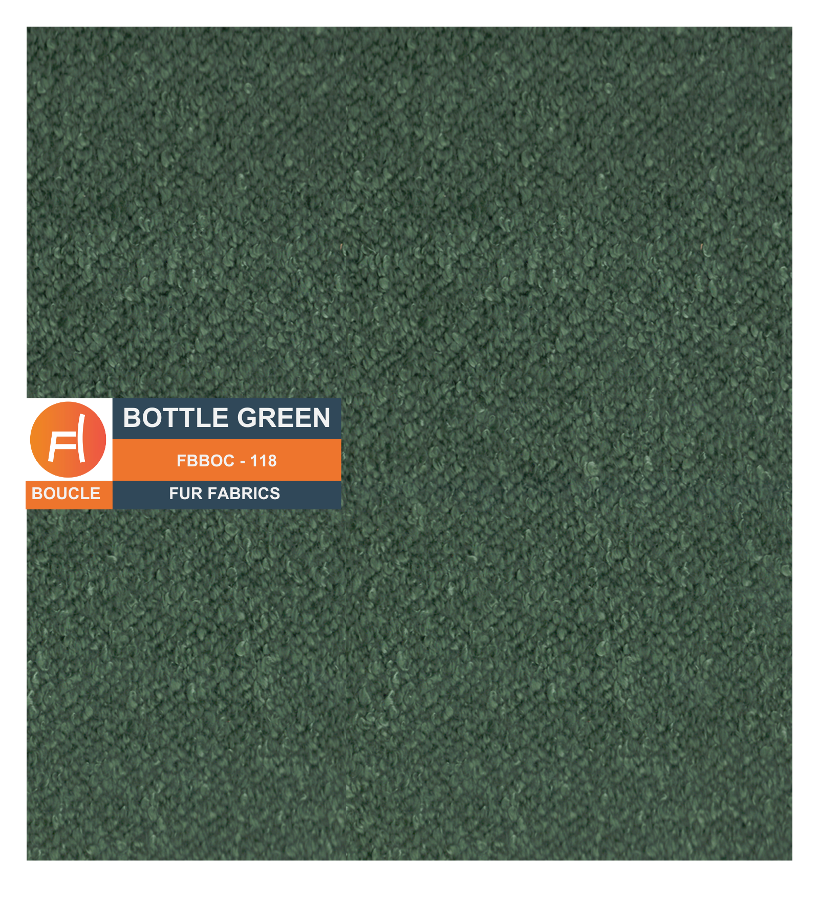 Boucle Poly Cotton Fur Fabric Bottle Green Colour