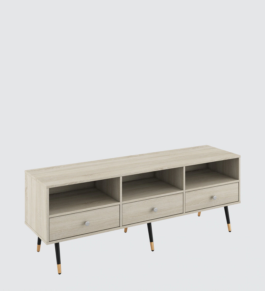 Daman TV Unit In Frosty White Finish - Febonic Living