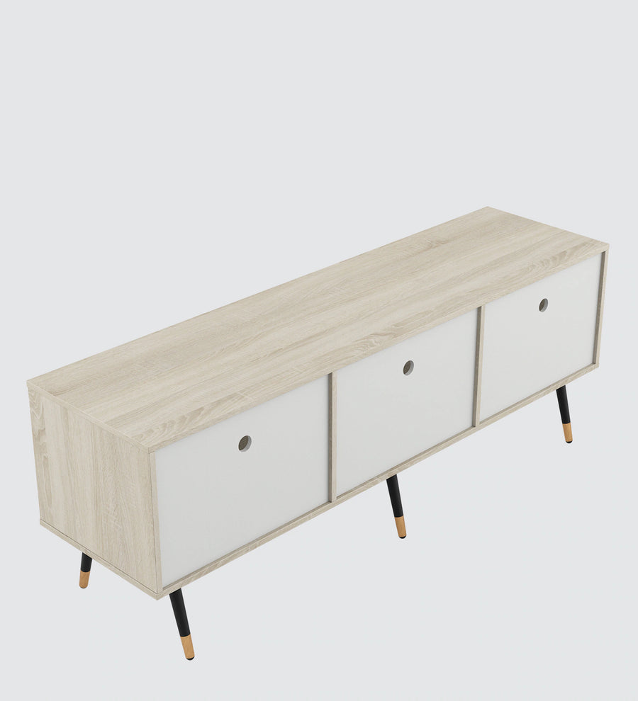 Daman TV Unit In Frosty White Finish - Febonic Living