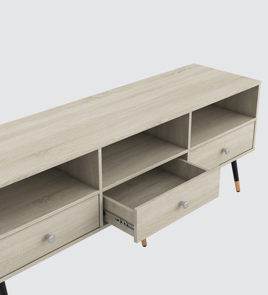 Daman TV Unit In Frosty White Finish - Febonic Living