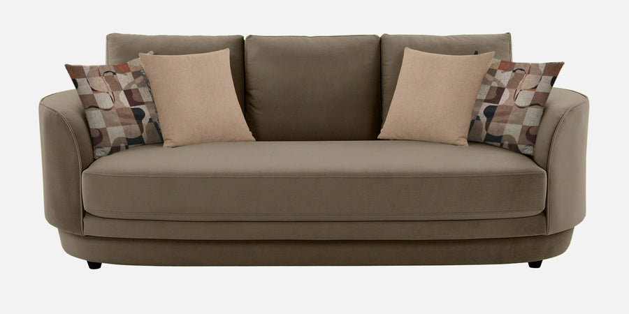 Tome Velvet 3 Seater Sofa In Shade Brown Color - Febonic Living