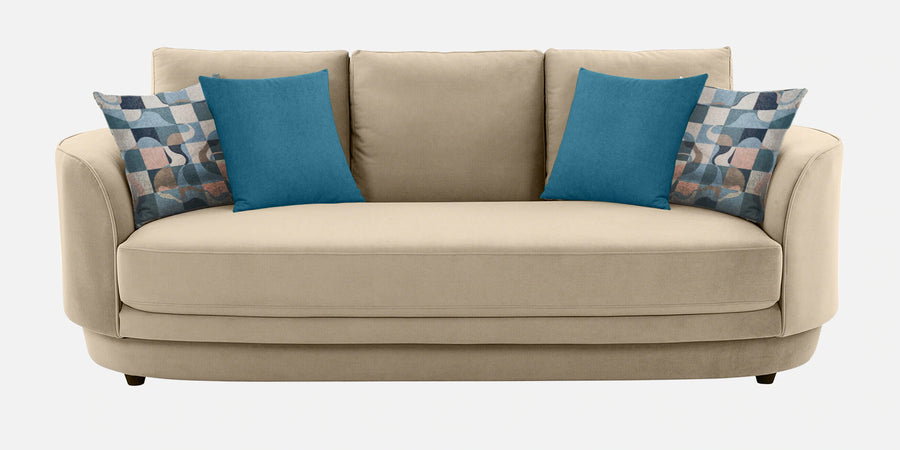 Tome Velvet 3 Seater Sofa In Cream Beige Color - Febonic Living