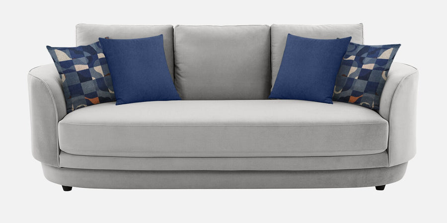 Tome Velvet 3 Seater Sofa In Light Grey Color - Febonic Living