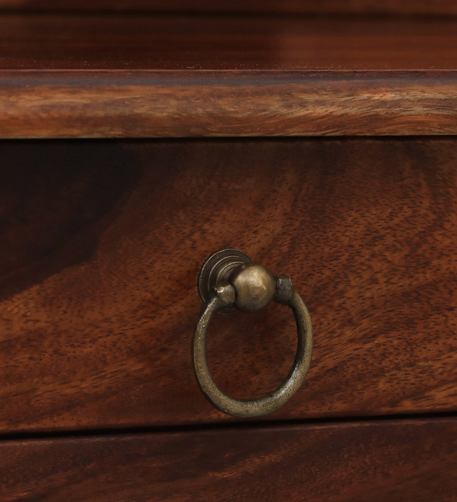 Akron Sheesham Wood Writing Table In Honey Oak Finish - Febonic Living