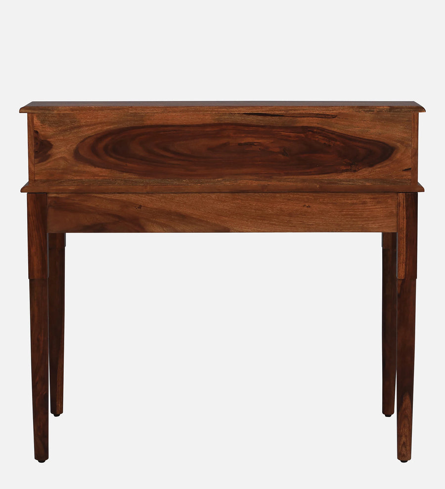 Akron Sheesham Wood Writing Table In Honey Oak Finish - Febonic Living