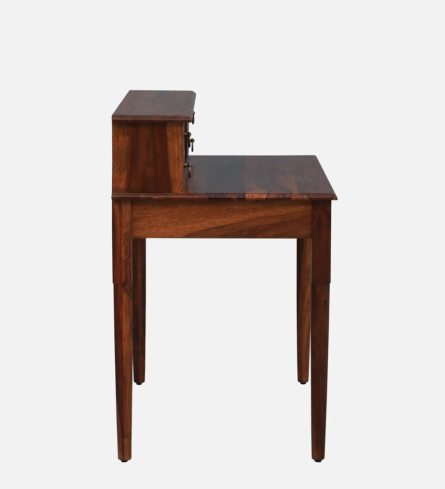 Akron Sheesham Wood Writing Table In Honey Oak Finish - Febonic Living