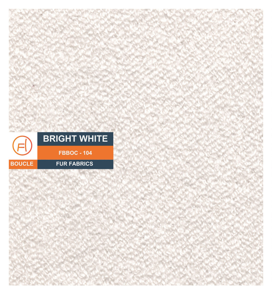 Noki Boucle Fabric Ottoman In Bright White Colour With Storage - Febonic Living