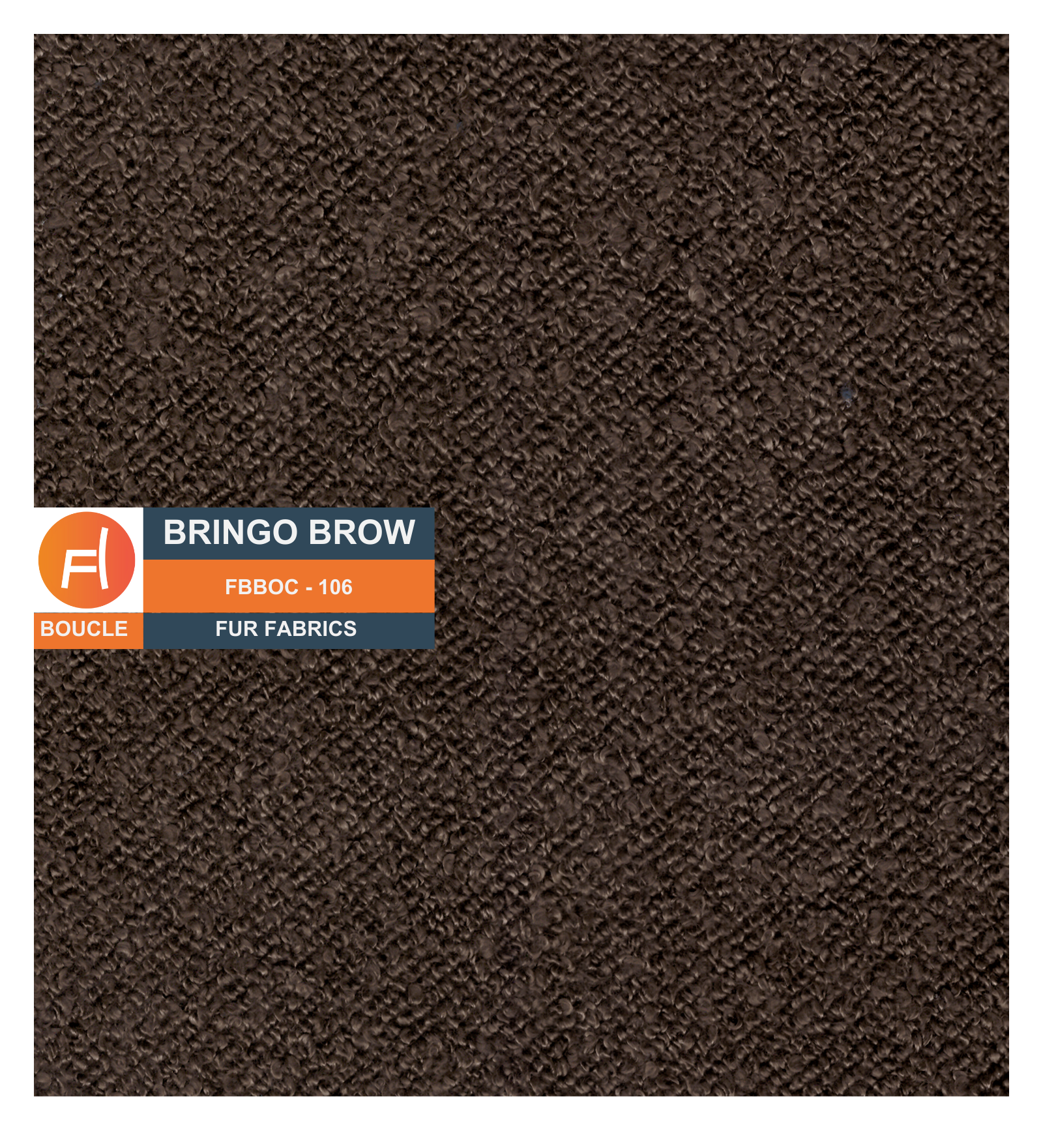 Boucle Poly Cotton Fur Fabric Bringo Brow Colour