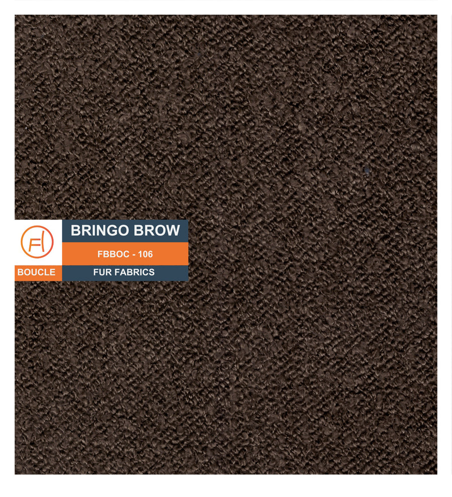 Noki Boucle Fabric Ottoman In Bringo Brown Colour With Storage - Febonic Living