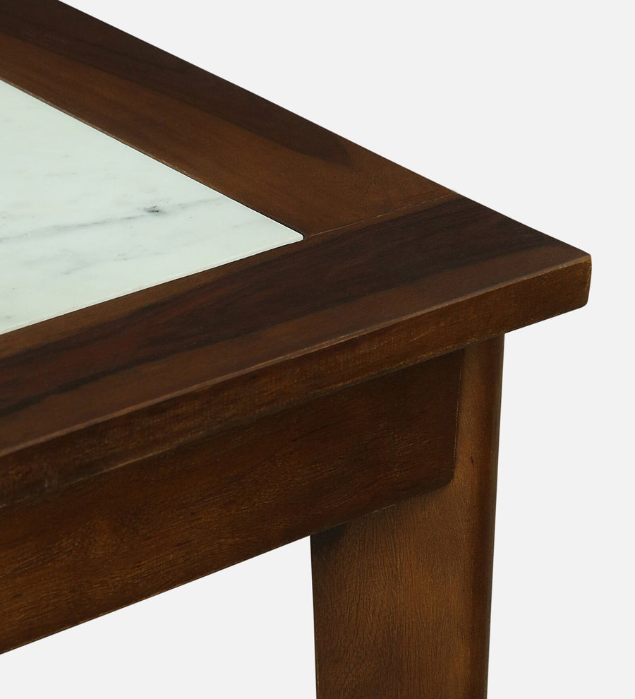 Brookwood Sheesham Wood 4 Seater Dining set With Marble Top In Provincial Teak Finish - Febonic Living