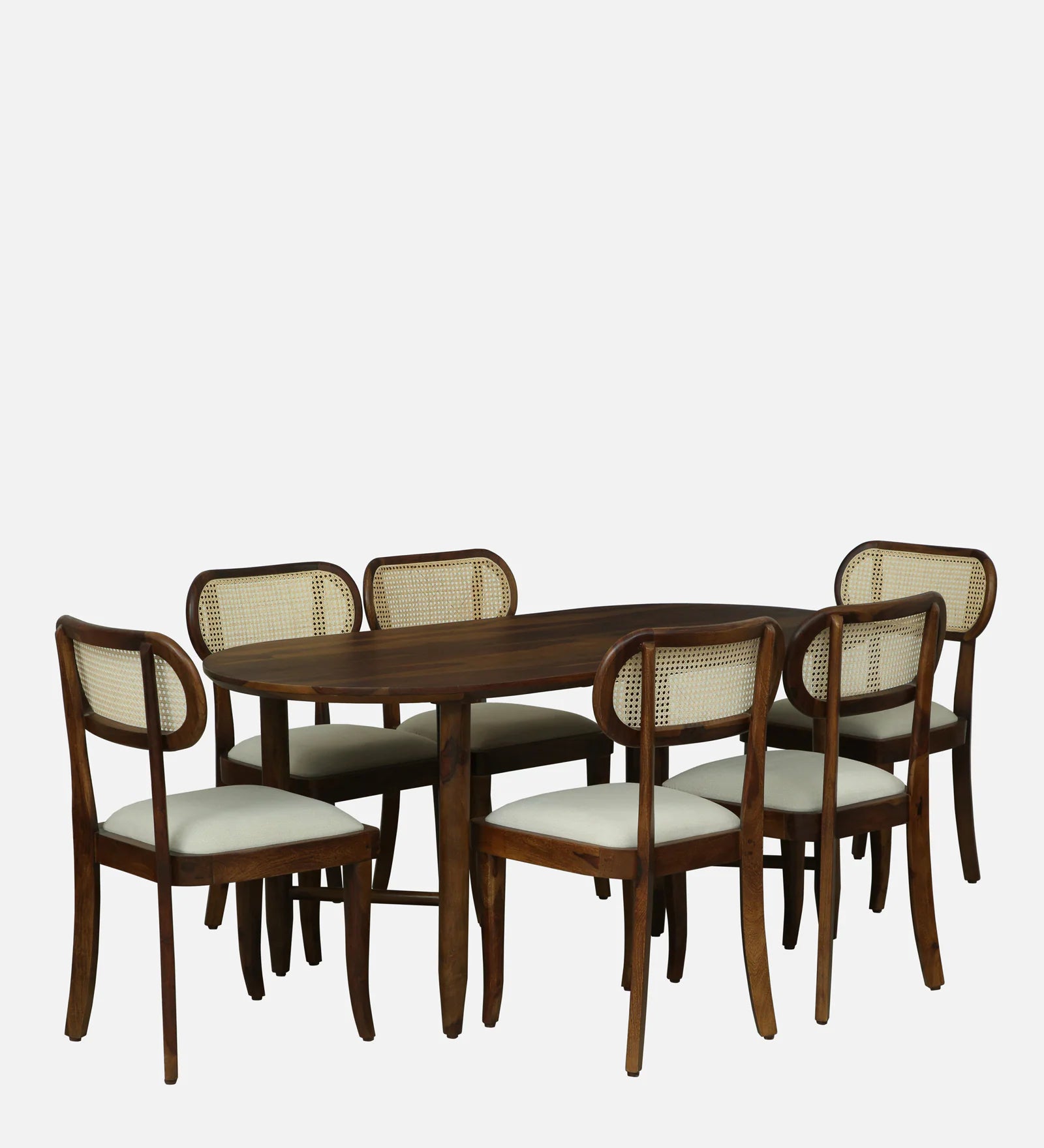 Brookwood Sheesham Wood 6 Seater Dining Set With Chairs In Provincial Teak Finish - Febonic Living