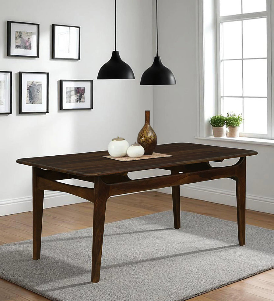 Brookwood Sheesham Wood 6 Seater Dining Table In Provincial Teak Finish - Febonic Living
