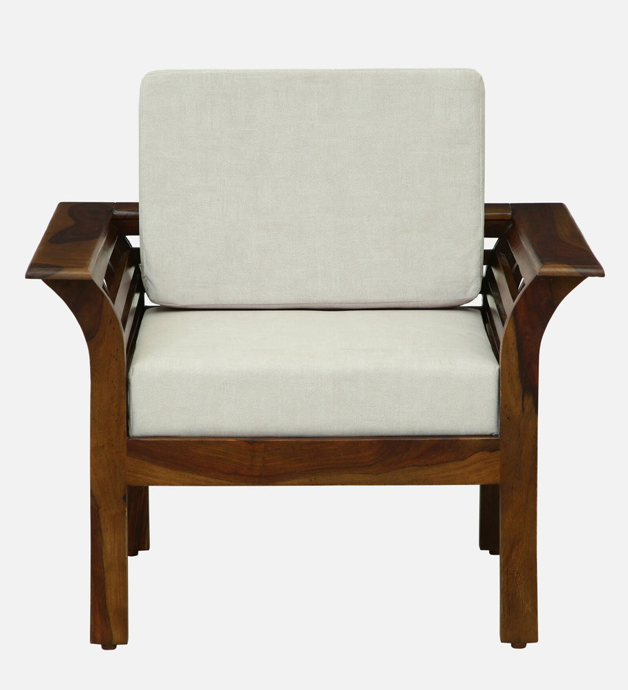 Jota Sheesham Wood 1 Seater Sofa In Beige Colour - Febonic Living