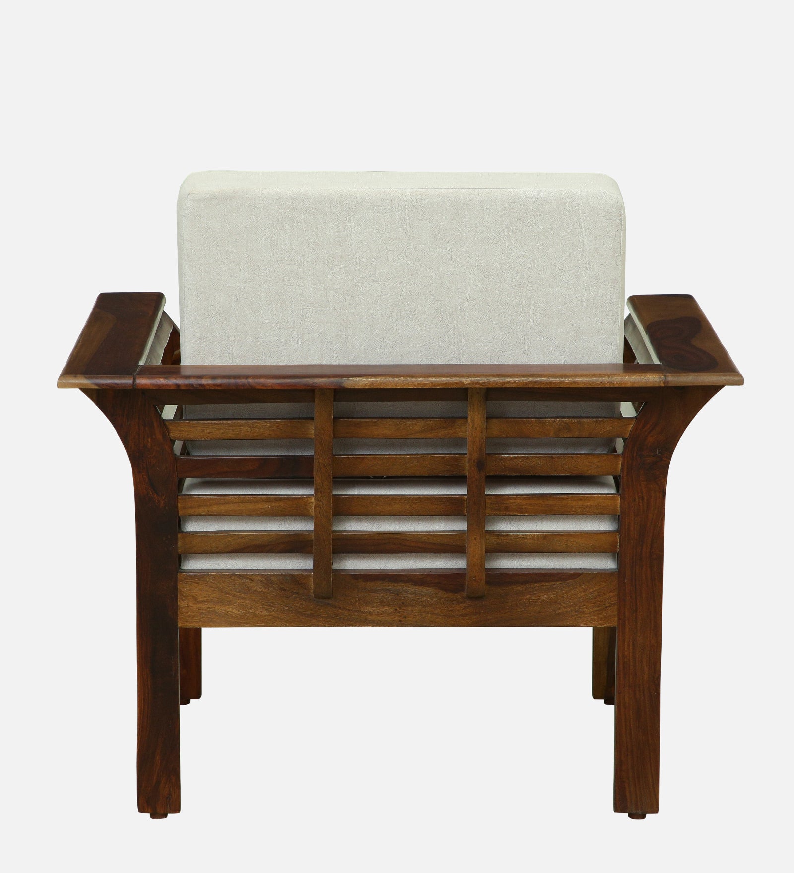 Jota Sheesham Wood 1 Seater Sofa In Beige Colour