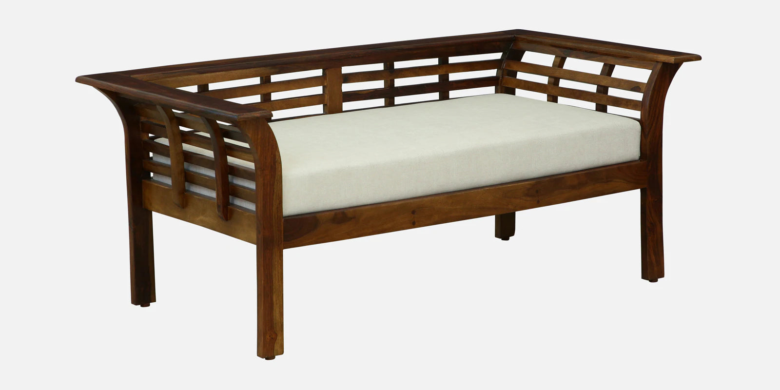 Jota Sheesham Wood 2 Seater Sofa In Beige Colour