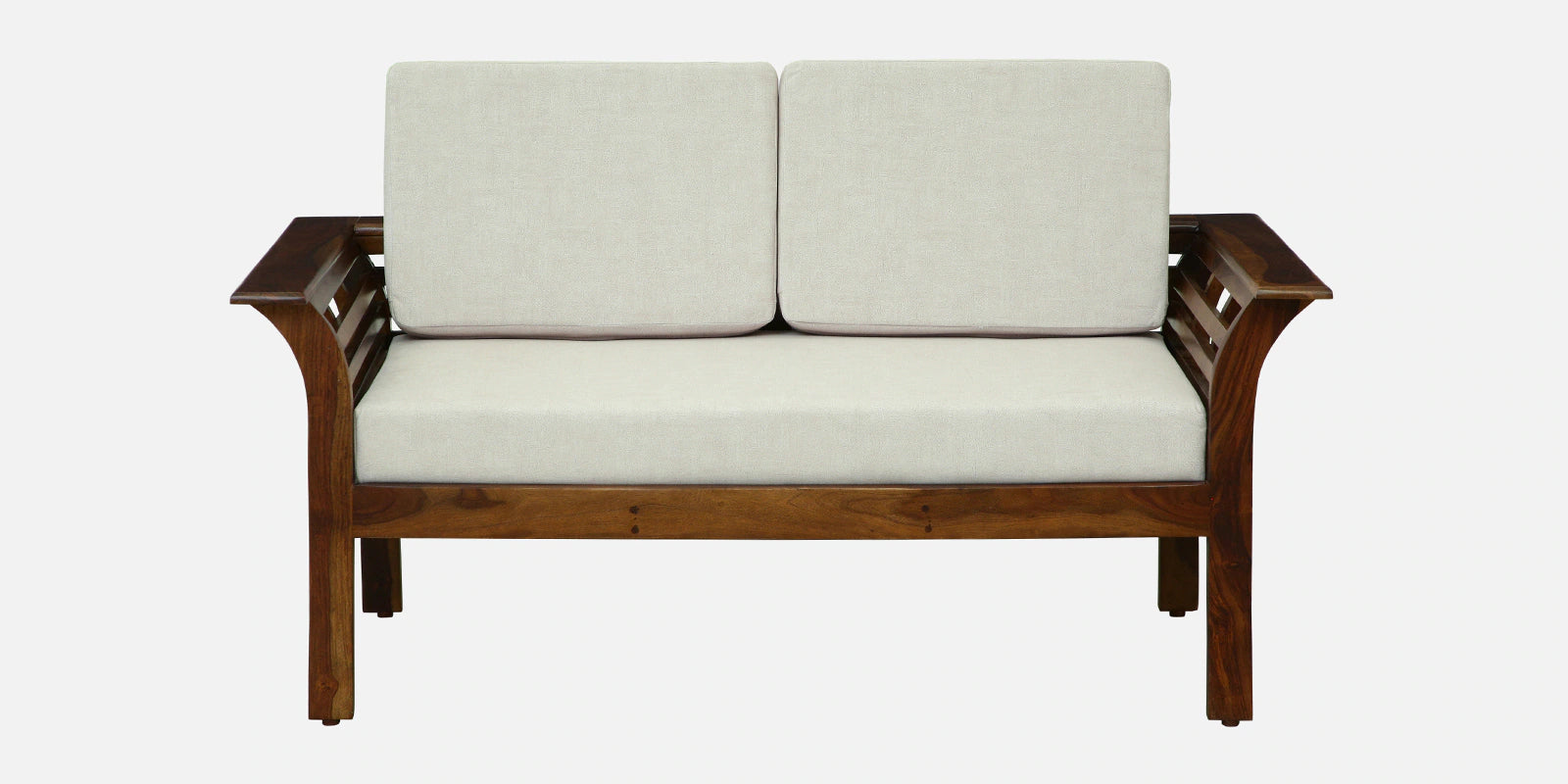 Jota Sheesham Wood 2 Seater Sofa In Beige Colour