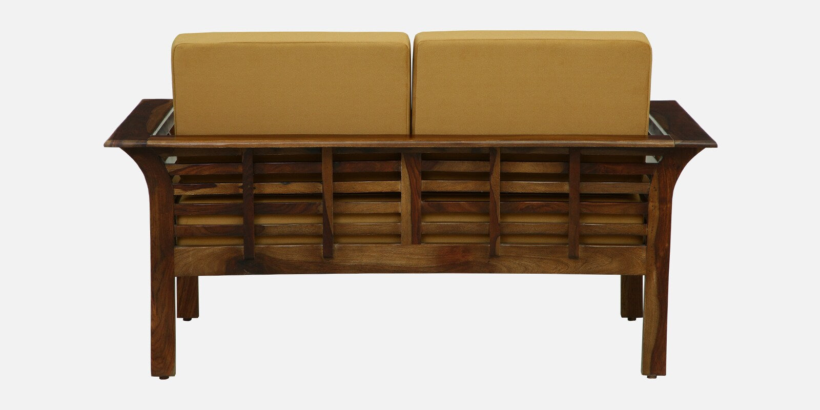 Jota Sheesham Wood 2 Seater Sofa In Mustard Colour