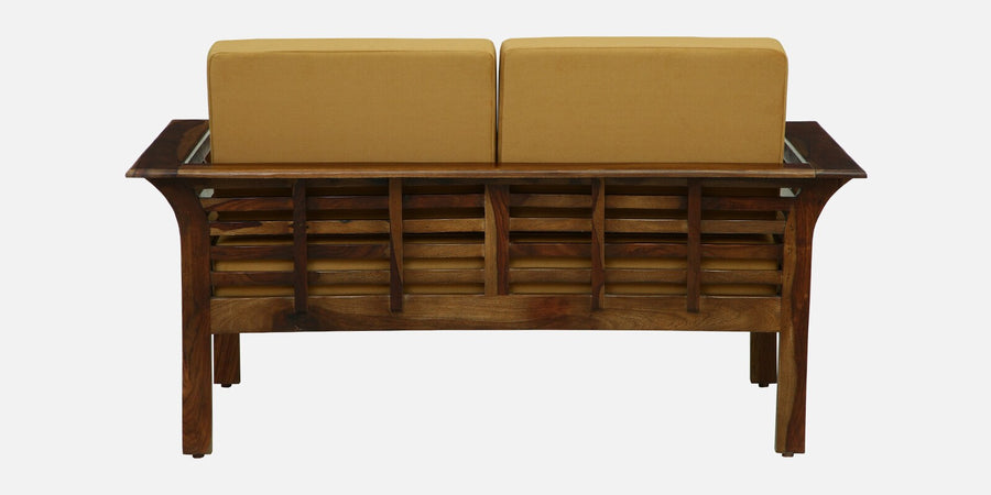 Jota Sheesham Wood 2 Seater Sofa In Mustard Colour - Febonic Living