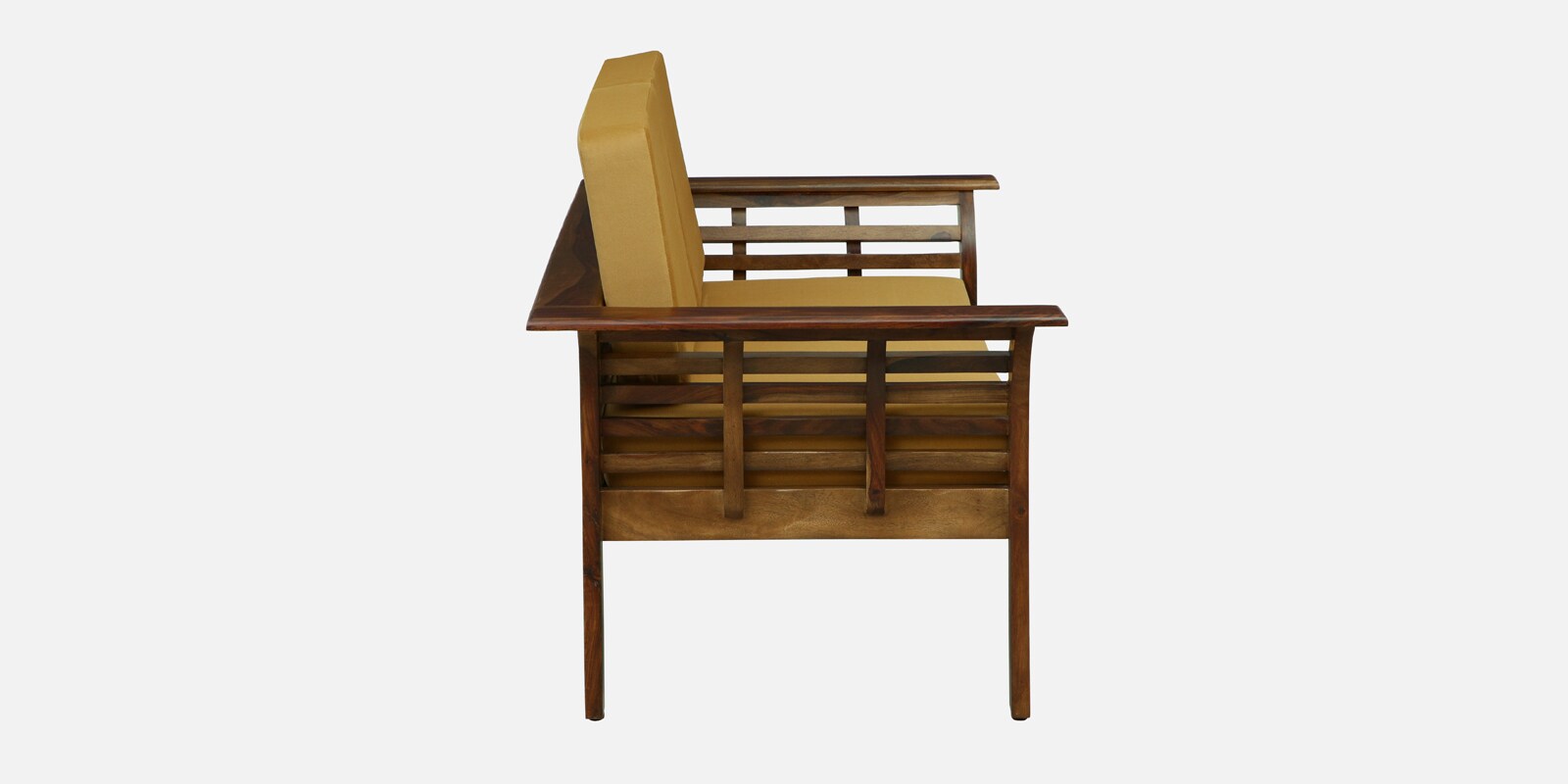 Jota Sheesham Wood 2 Seater Sofa In Mustard Colour