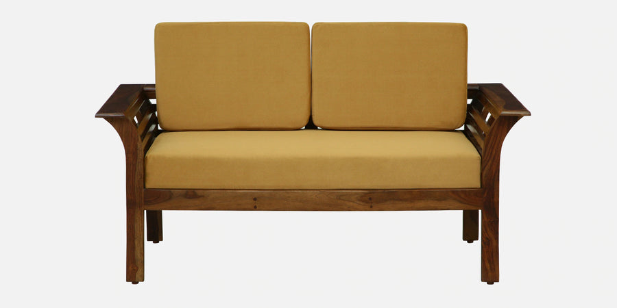 Jota Sheesham Wood 2 Seater Sofa In Mustard Colour - Febonic Living