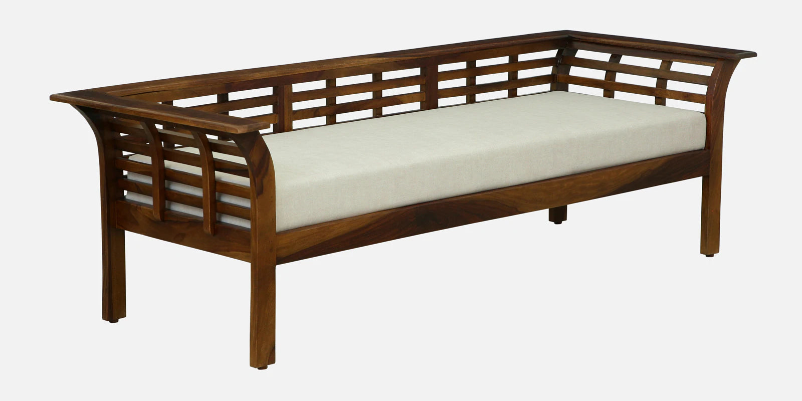Jota Sheesham Wood 3 Seater Sofa In Beige Colour