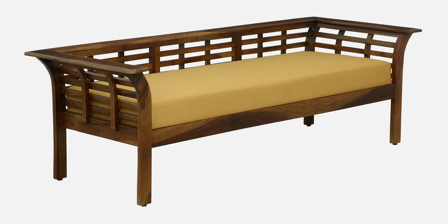 Jota Sheesham Wood 3 Seater Sofa In Mustard Colour - Febonic Living