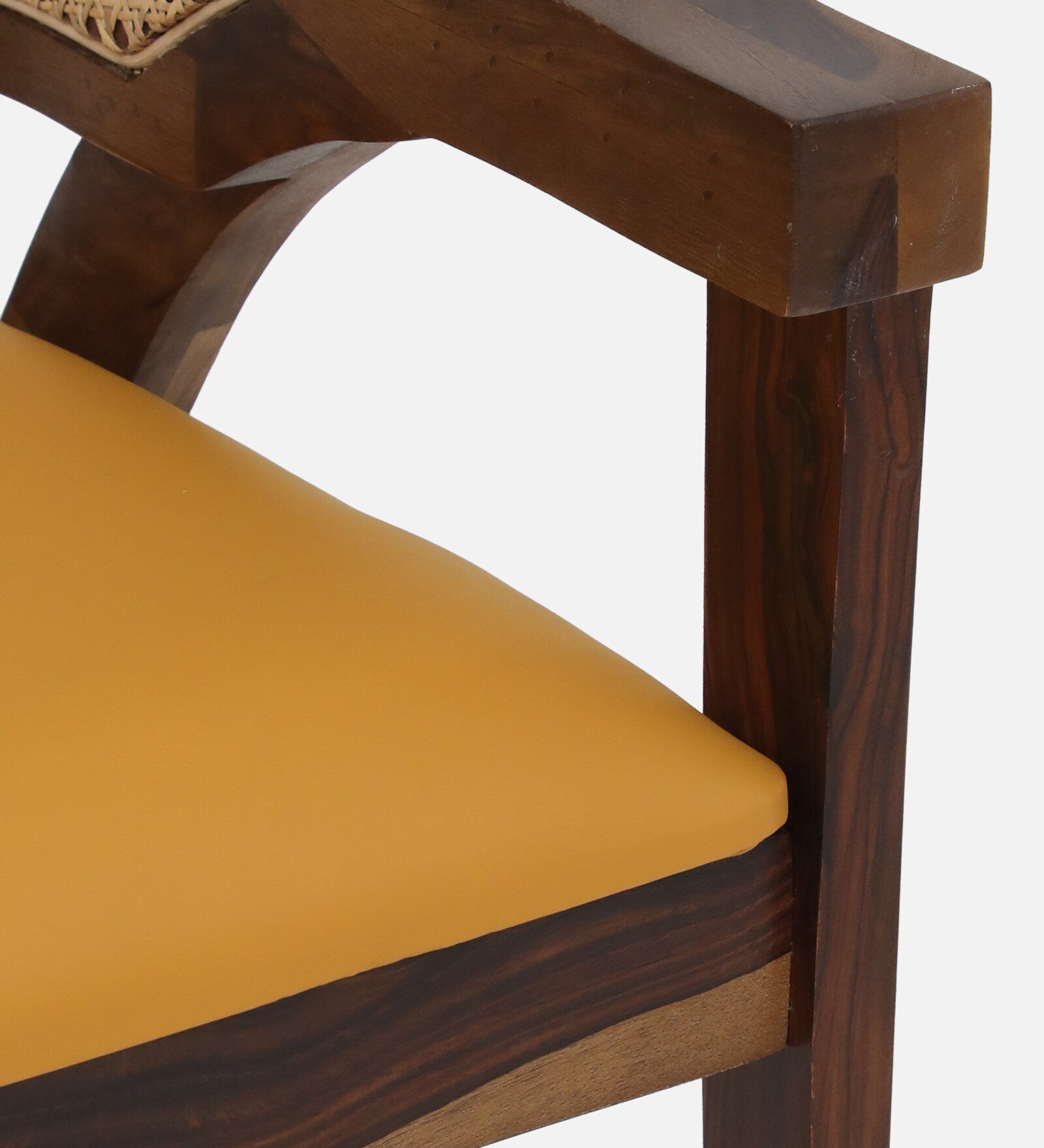 Multa Sheesham Wood Arm Chair In Provincial Teak Finish with Natural Cane Mesh - Febonic Living