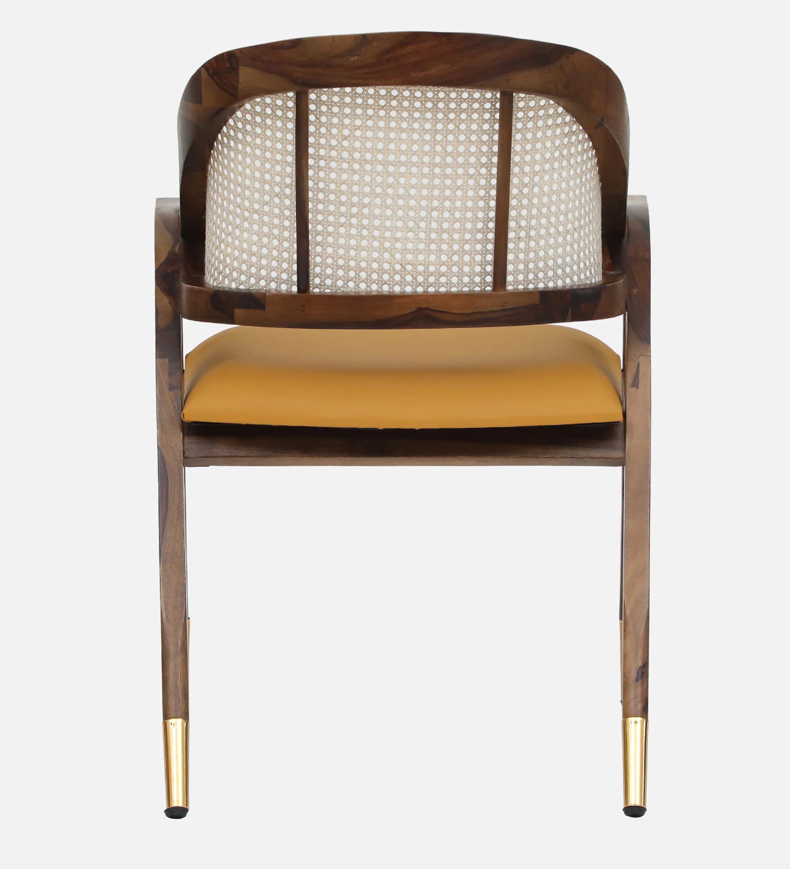Multa Sheesham Wood Arm Chair In Provincial Teak Finish with Natural Cane Mesh - Febonic Living